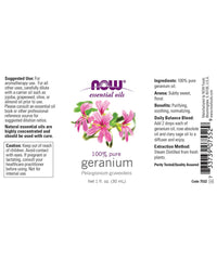 NOW Essential Oils Geranium Oil - 30ml